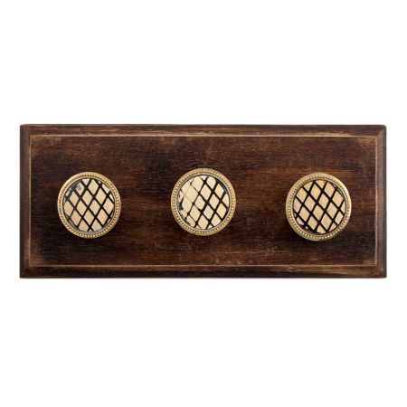 Golden Brass Cut Cabinet Wooden Hooks