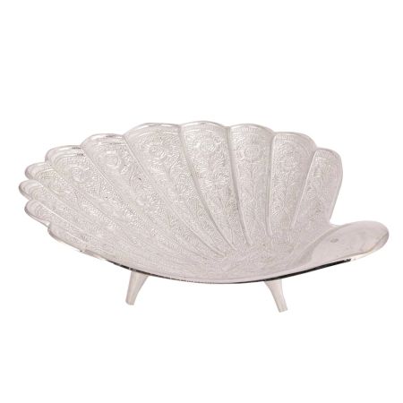 Silver Finish Brass Fruit Bowl