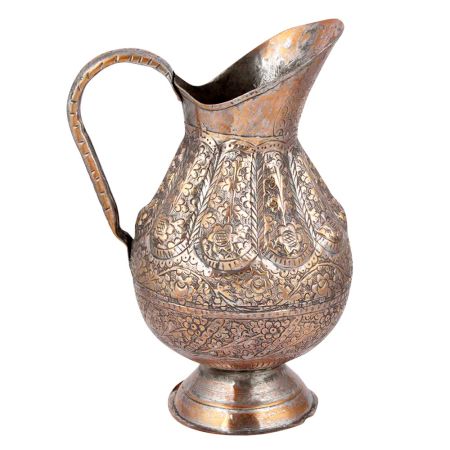 Flower Embossed Copper Jug