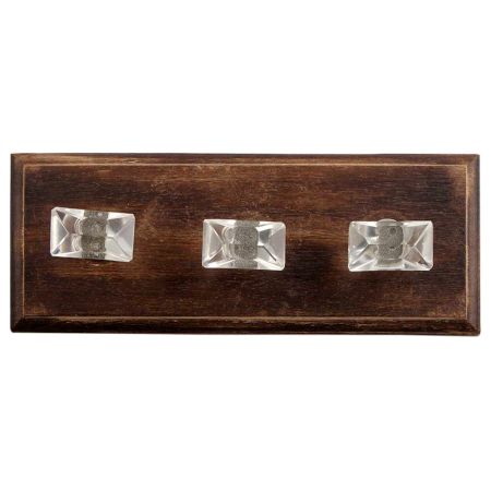 Clear Prism Shape Glass Wooden Hooks