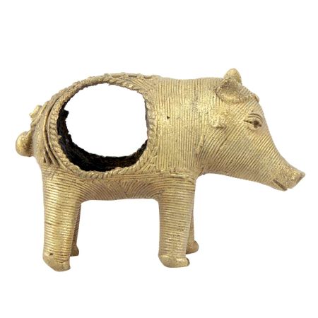Brass Dhokra Art Pig Napkin Holder