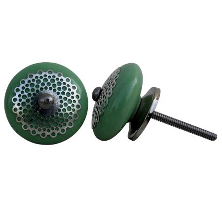 Pea Green Strewn Flat Knob