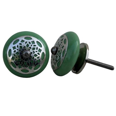 Pea Green Strewn Flat Knob