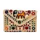 Beige Colorful Traditional Clutch