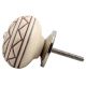 Cream Brown Pattern Etched Ceramic Cabinet Knob