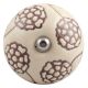 Cream Brown Marigold Etched Ceramic Drawer Knob