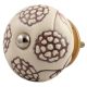 Cream Brown Marigold Etched Ceramic Drawer Knob