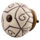 Cream Base Brown Etched Ceramic Floral Knob Online