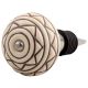 Cream Brown Pattern Etched Ceramic Wine Stopper