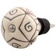 Cream Base Brown Etched Ceramic Wine Stopper