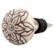 Cream Amarylis Floral Etched Ceramic Wine Stopper