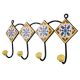 Yellow Turquoise Flower Tiles Hooks