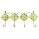 Yellow Light Green Floral Tiles Hooks