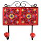 Red Yellow Floral Tiles Hooks