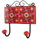 Red Yellow Floral Tiles Hooks