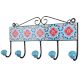 Turquoise Red Floral Tiles Hook