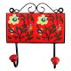 Red Yellow Floral Tiles Hooks