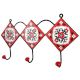 Red White Floral Tiles Hooks
