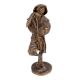 Brass Man Standing with Stick Statue