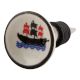 Black Boat Flat Ceramic Wine Stopper
