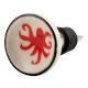 Red Star Fish Flat Ceramic Wine Stopper