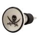 Black Man Skull Danger Symbol Flat Ceramic Wine Stopper