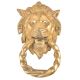 Golden Brass Lion Head Towel Ring /Door Knocker