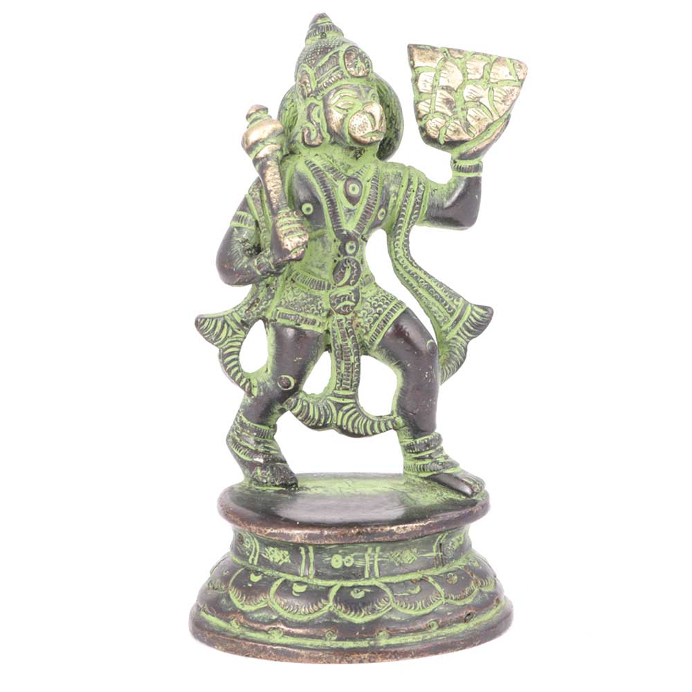 Brass Hanuman Statue with Patina