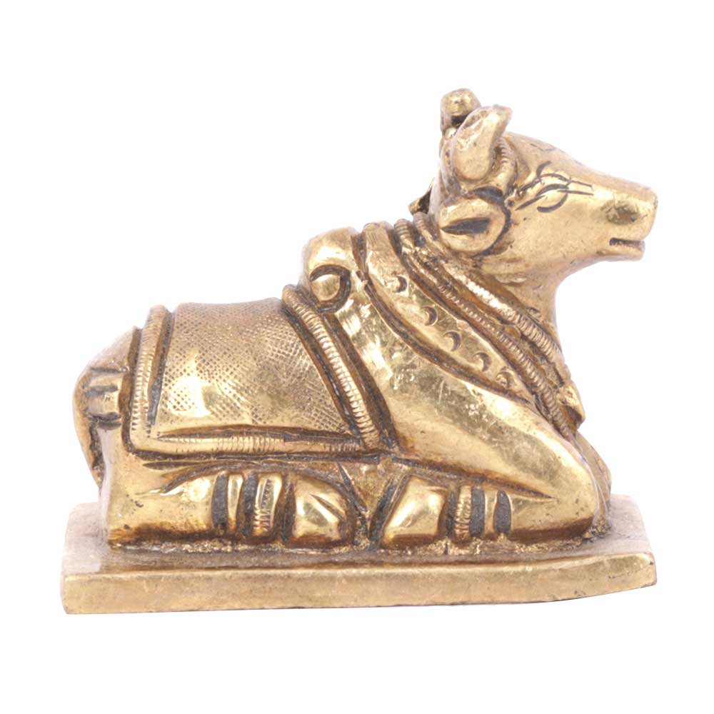 Brass Sitting Nandi Statue