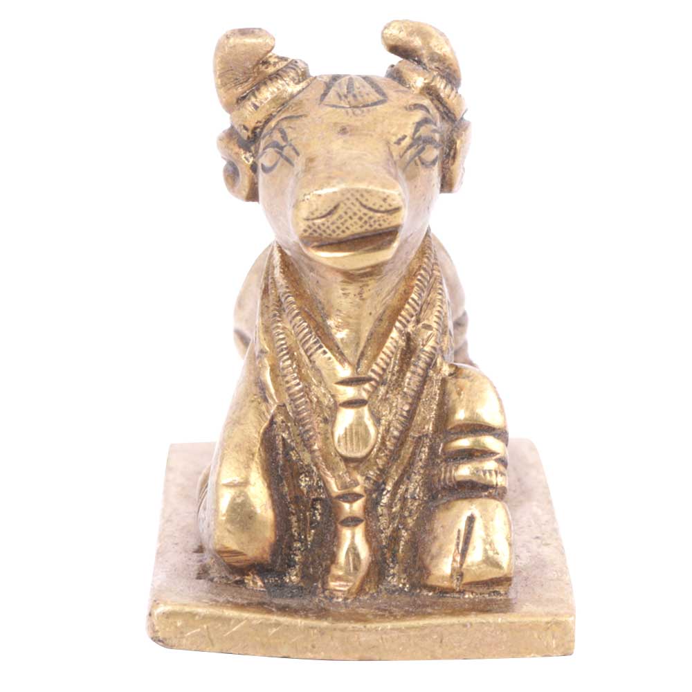Brass Sitting Nandi Statue