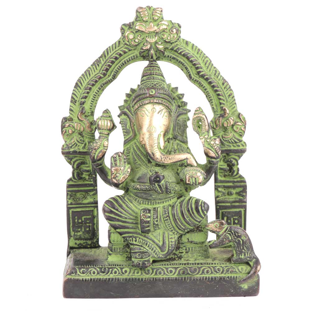 Brass Patina Rich Ganesha Statue