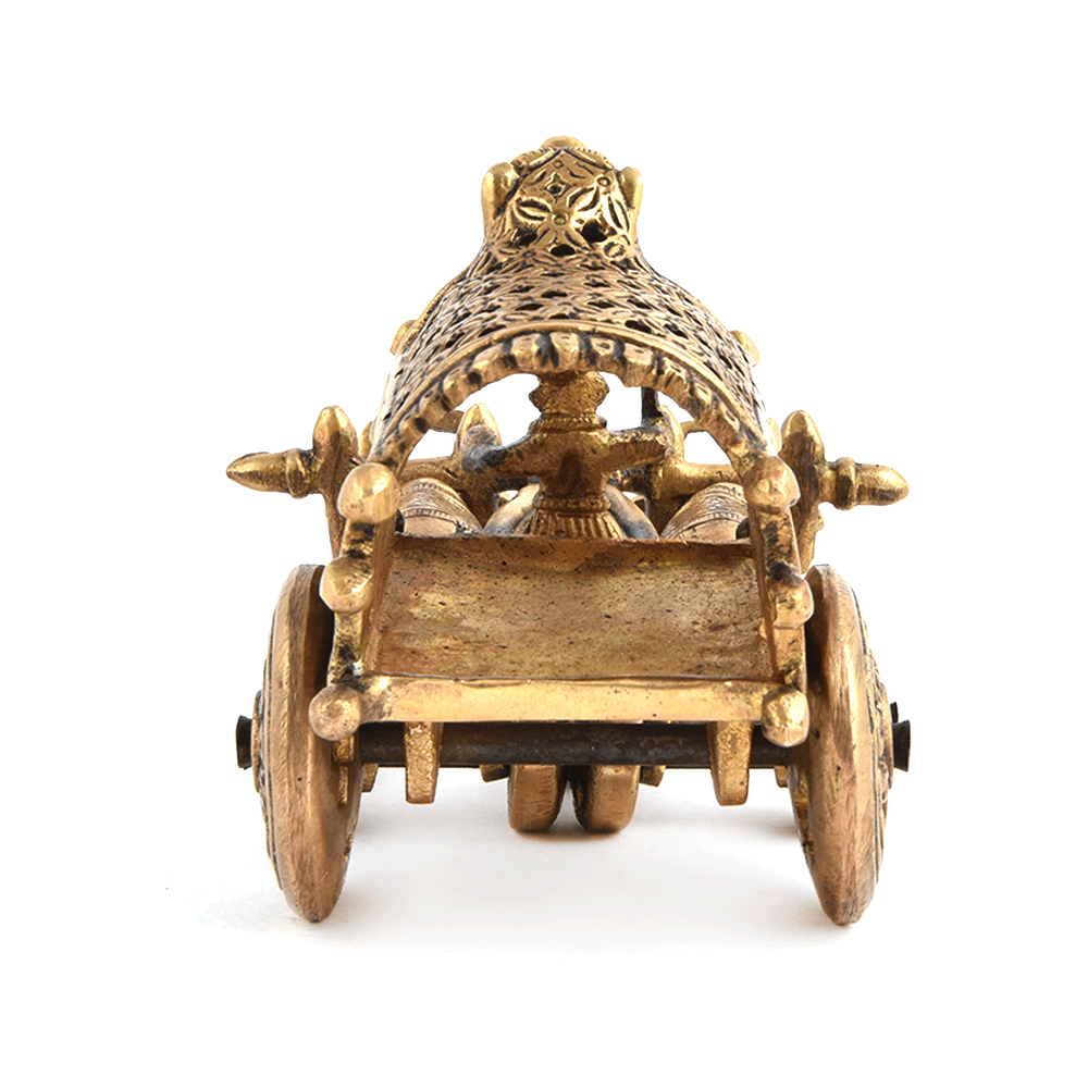Brass Indian Village Bullock Cart Sculpture