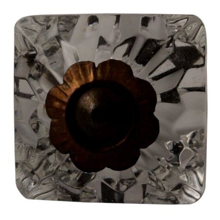 Clear Glass Square Cut Drawer Knob Online