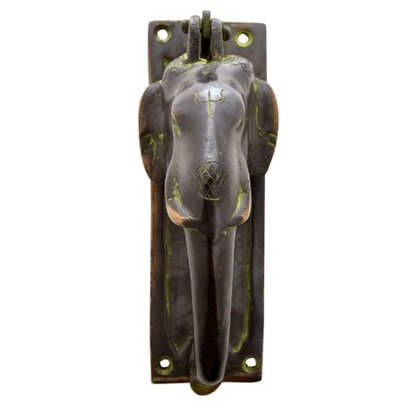 Patina Brass Elephant Door Knocker