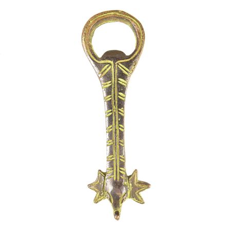 Patina Rich Brass Handmade Tribal Art Bottle Opener