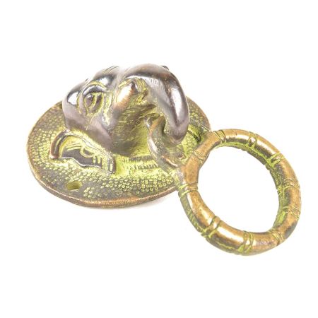Brass Elephant Door Knocker Ring with patina