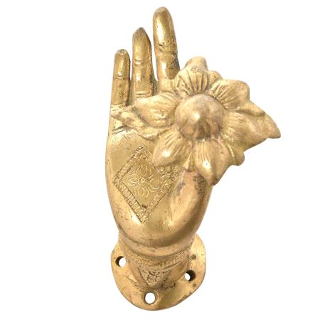 Brass Buddha Hand Wall Hanging Door Handle Mudra Knob
