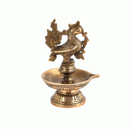 Brass Peacock Oil Wick Diya