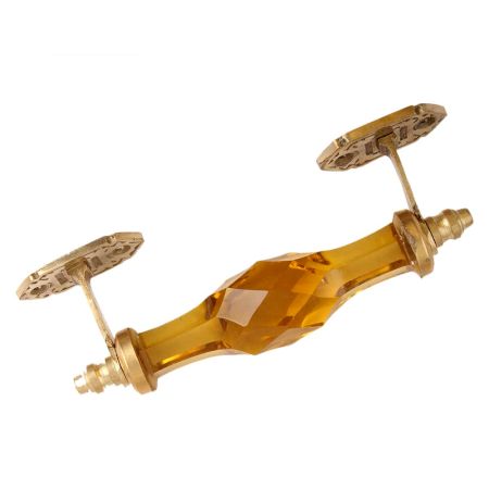 Yellow Cut Glass Golden Big Door Handle