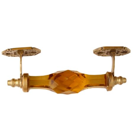 Yellow Cut Glass Golden Big Door Handle