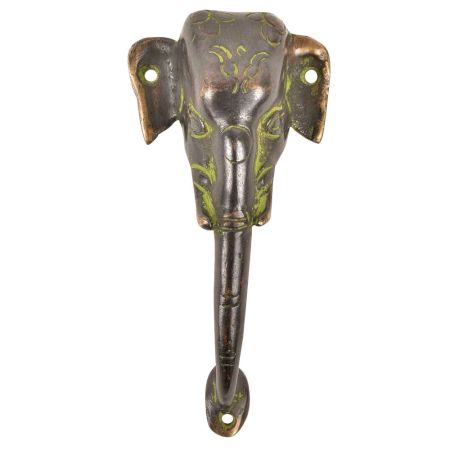 Patina Rich Elephant Face Door Handle