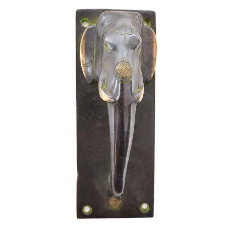 Entrance Elephant Face Brass Door Handle