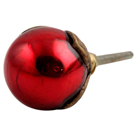 Antique Red Round Glass Dresser Knobs Online