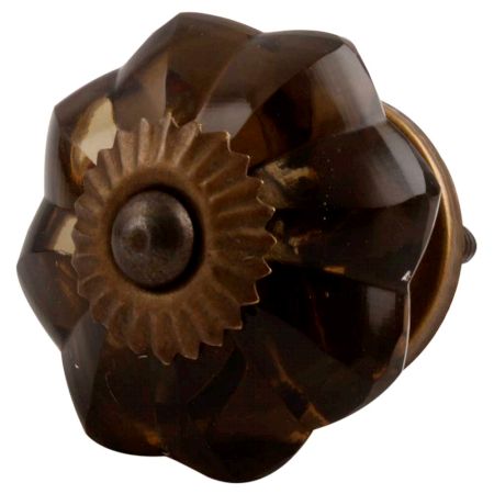 Smoky Melon Glass Cabinet Knob