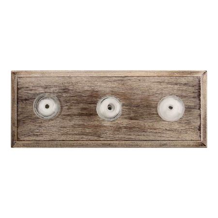 Clear Diamond Glass Wooden Hooks