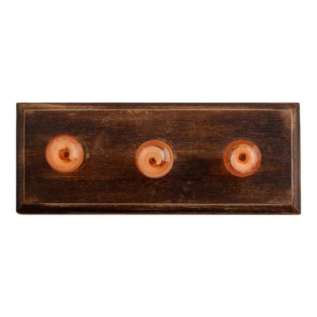 Pink Diamond Glass Wooden Hooks