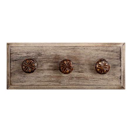 Brown Tiny Flower Bone Wooden Hooks