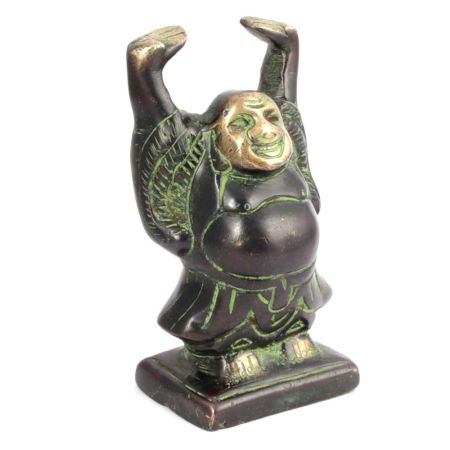 Brass Standing Laughing Buddha Statue