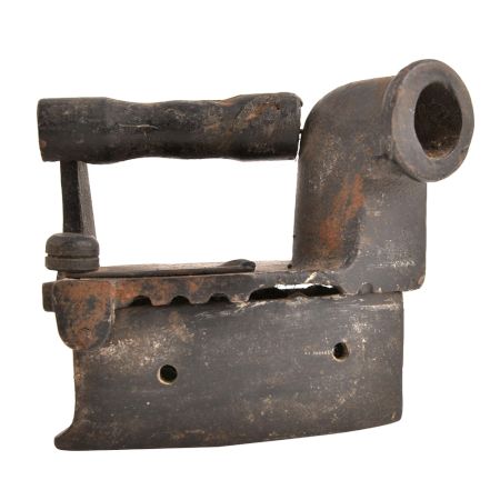 Primitive Charcoal Chimney Sad Iron Wood Handle