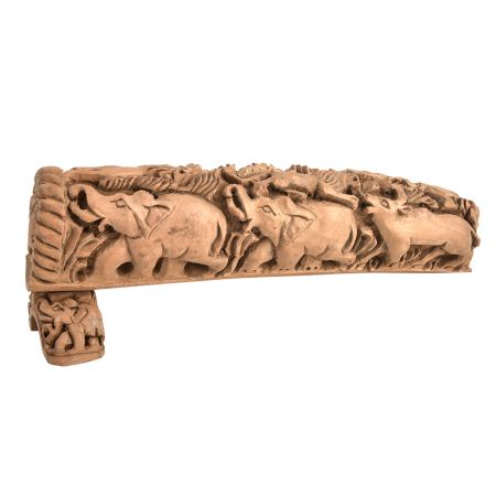 Carved Wooden Elephants with Stand Collectable